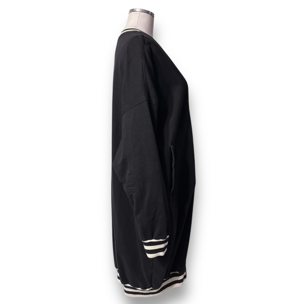 NORMA KAMALI Black & White OMO GYM Oversized Varsity Cocoon Jacket VINTA… - Picture 3 of 8